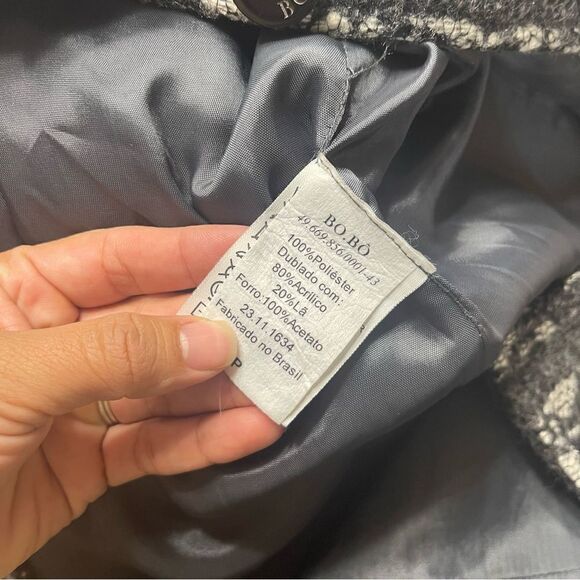 BO.BO gray white button pea coat size P - Picture 2 of 6